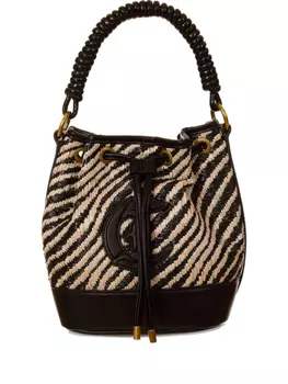 Сумка-ведро Just Cavalli с нашивкой-логотипом, черный