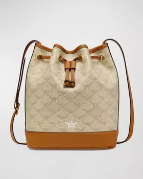 Сумка-ведро Lauretos с монограммой на шнурке MCM, цвет Oatmeal