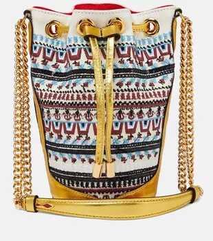 Сумка-ведро Loubiphore с вышивкой Christian Louboutin, разноцветный