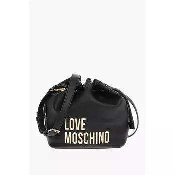 Сумка-ведро LOVE из искусственной кожи с золотым макси-логотипом Moschino, Black