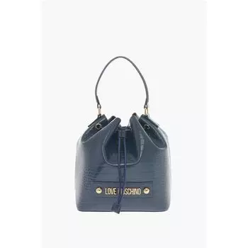Сумка-ведро LOVE из искусственной кожи с тиснением под крокодила Moschino, Blue