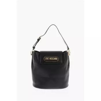 Сумка-ведро LOVE из текстурированной искусственной кожи с тисненым логотипом Moschino, Black