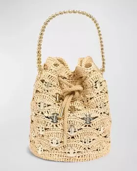 Сумка-ведро Main Disc-Link из рафии Rabanne, цвет Gold