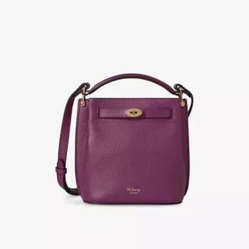 Сумка-ведро Mulberry Islington из зернистой кожи, фиолетовый