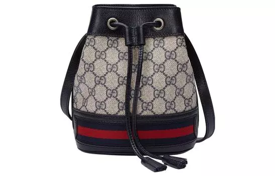 Сумка-ведро Ophidia Canvas с кожаной отделкой, женская сумка через плечо GUCCI