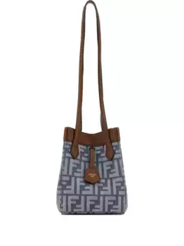 Сумка-ведро Origami размера мини с монограммой FENDI, синий