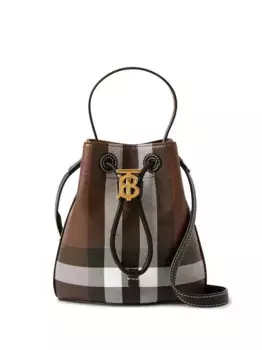 Сумка-ведро размера мини BURBERRY, коричневый
