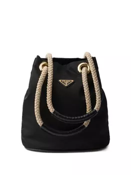 Сумка-ведро Re-Nylon с веревочными ручками Prada, черный