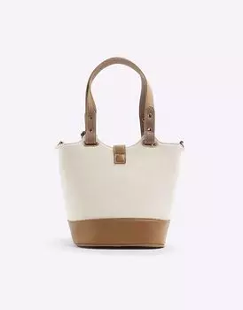 Сумка-ведро River Island Panelled бежевого цвета