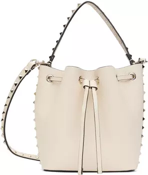 Сумка-ведро Rockstud из зернистой телячьей кожи Off-White Valentino Garavani