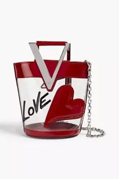 Сумка-ведро RV Lovely из ПВХ с лакированной кожей и вставками ROGER VIVIER, красный