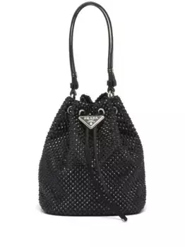 Сумка-ведро с кристаллами Prada, черный