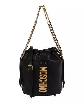 Сумка-ведро с логотипом и надписью Moschino, черный