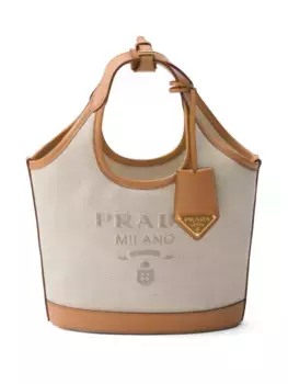 Сумка-ведро с логотипом Prada, нейтральный