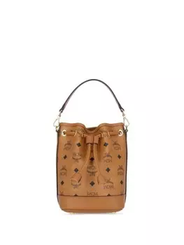 Сумка-ведро с монограммой MCM, коричневый