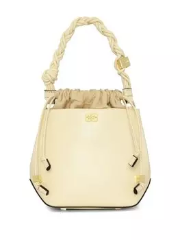 Сумка-ведро с плетеной ручкой GANNI, бежевый