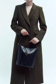 Сумка-ведро с пряжкой ZARA, черный