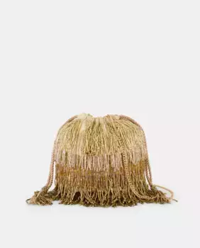 Сумка-ведро с вышивкой Green Coast, золотой