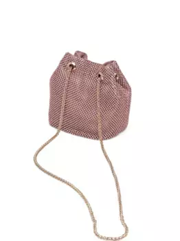 Сумка-ведро Sofia размера мини со стразами GUESS USA, розовый