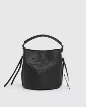 Сумка-ведро Taylor Script женская с логотипом в виде подписи Pepe Jeans, черный