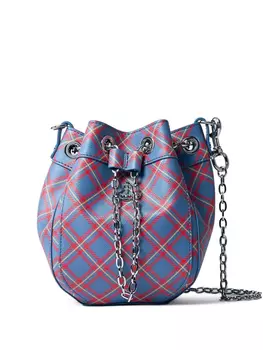 Сумка-ведро в клетку «тартан» Vivienne Westwood, синий