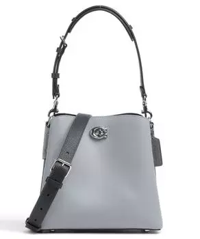 Сумка-ведро Willow из зернистой яловой кожи Coach, синий