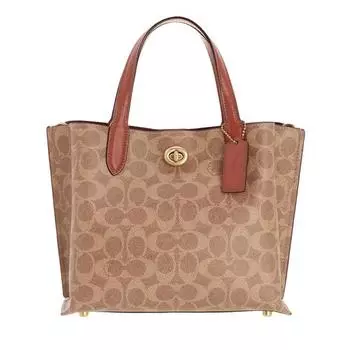 Сумка willow tote 24 signature Coach, бежевый
