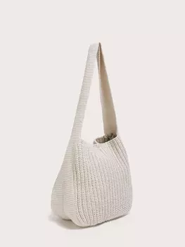 Сумка винтажная Hobo вязаная, бежевый