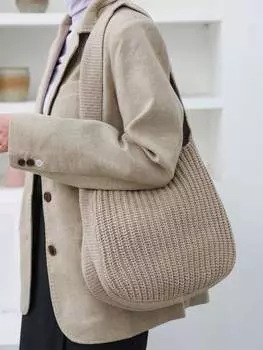 Сумка винтажная вязаная, хаки