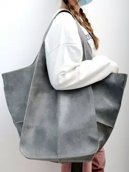 Сумка вместительная, серый