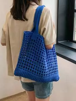 Сумка вязаная Vacation Khaki, синий