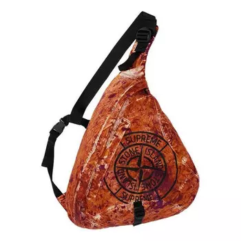 Сумка x stone island printed camo nylon shoulder bag 'orange black' Supreme, оранжевый