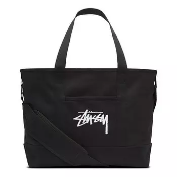 Сумка x stussy tote bag 'black white' Nike, черный
