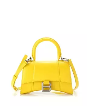 Сумка XS Hourglass с верхней ручкой из кожи Pre-Owned Balenciaga, желтый