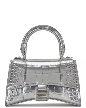 Сумка XS с ручкой сверху «Песочные часы» Balenciaga, серебряный