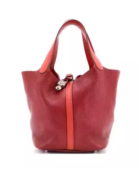 Сумка-замок MM Bicolor Picotin Lock Clemence с замком Swift Pre-Owned HERMS, красный