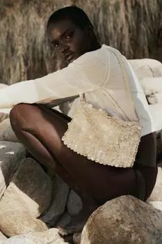 Сумка Zara Beaded Shoulder, белый