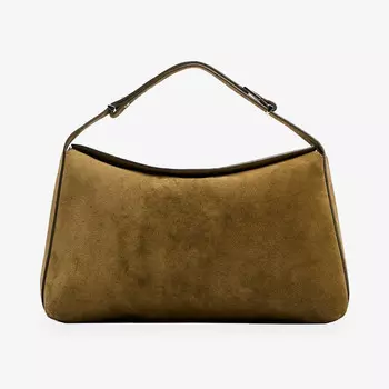 Сумка Zara by Carlyne Cerf Split Suede Shoulder, оливково-коричневый
