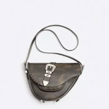 Сумка Zara Crossbody Bag With Buckles X Twojeys Limited Edition, черный/коричневый