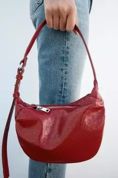 Сумка Zara Gathered Shoulder, красный
