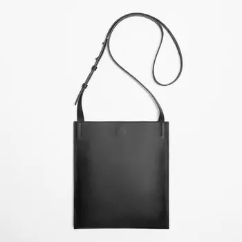 Сумка Zara Leather Crossbody, черный