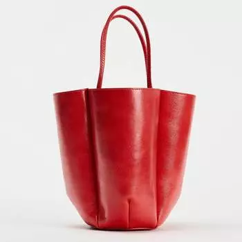 Сумка Zara Leather Mini Bucket, красный