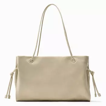 Сумка Zara Leather Tote, бежевый