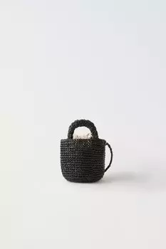 Сумка Zara Raffia Mini, черный