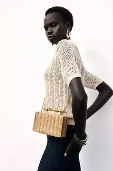 Сумка Zara Woven, светло-бежевый