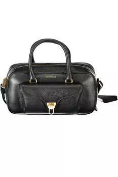 Сумка женская Coccinelle с внешним карманом, черный / золотой