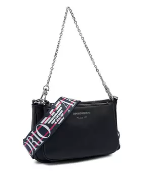 Сумка женская Emporio Armani a tracolla 2 в 1 на цепочке с ремнем, черный