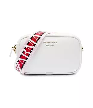Сумка женская Emporio Armani кросс-боди с цветным ремнем, белый