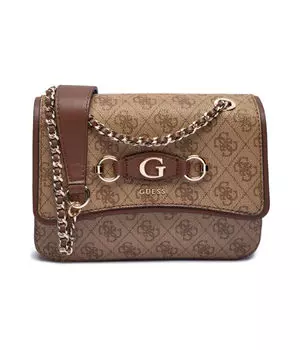 Сумка женская Guess через плечо с логотипом, коричневый