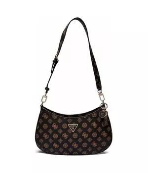 Сумка женская Guess через плечо с монограммой логотипа, коричневый